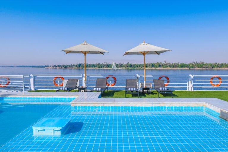 Pool on the sundeck of Movenpick Sunray Nile cruise.