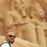 Abu Simbel Temple with the giant statues of Ramses II in Aswan, Egypt