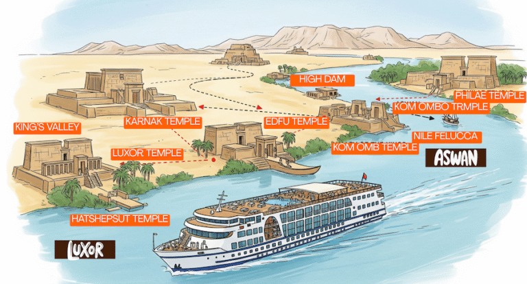 cruisen itinerary from aswan to luxor