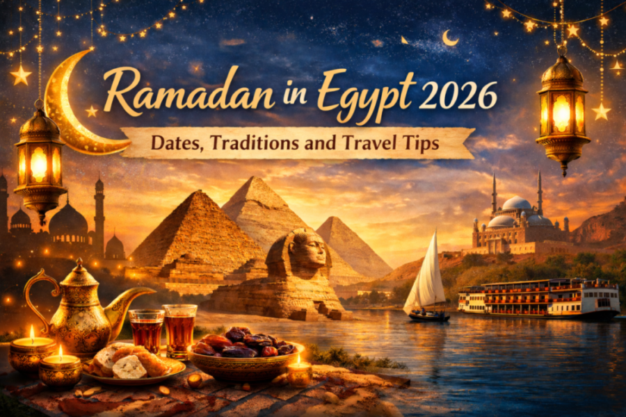 Colorful Ramadan lanterns (Fanous) lighting the streets of Cairo, Egypt during the holy month of Ramadan at night.