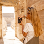 Tourists exploring the Pyramids of Giza during an Egypt travel tour with a Nile cruise experience