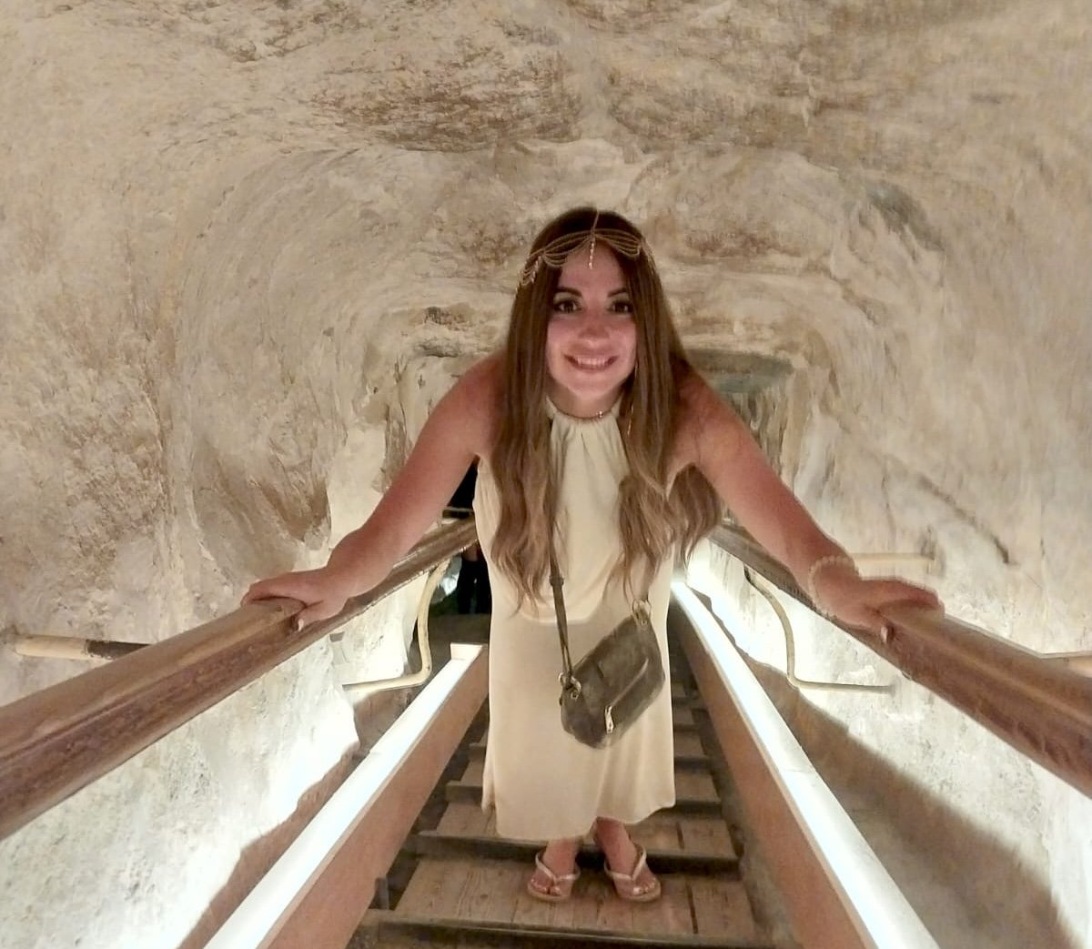 Interior of the Great Pyramid of Giza showing narrow passages and the King’s Chamber during a guided tour by Nile Cruisen Egypt