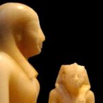 Alabaster statue of King Pepi II displayed at the Grand Egyptian Museum in Egypt