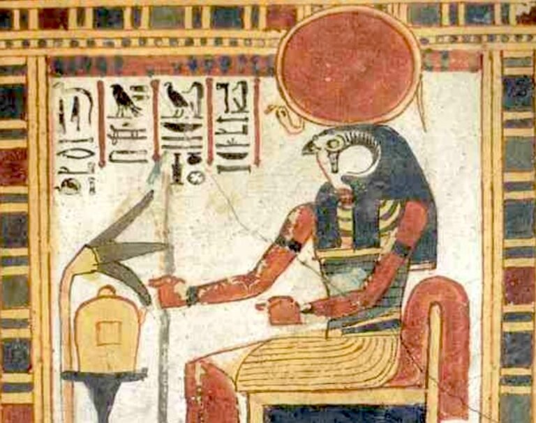 Ra ancient Egyptian sun god temple relief, symbol of creation and power, visited during Nile Cruisen Egypt tours