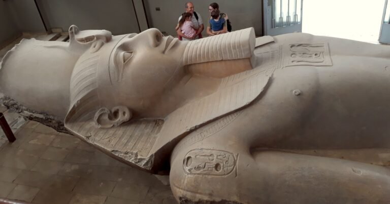 During a guided tour of Egypt, you may see the statue of Ramses II at the Memphis Museum, which shows off ancient Egyptian culture.