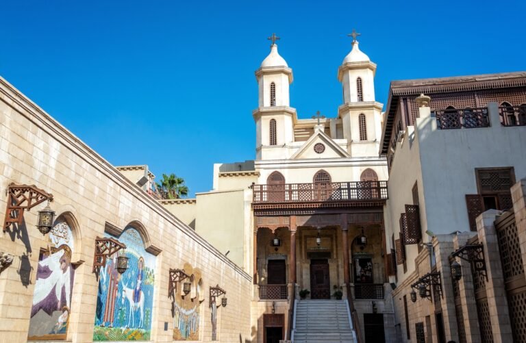 The Hanging Church in Coptic Cairo with wooden ceiling and ancient Christian architecture