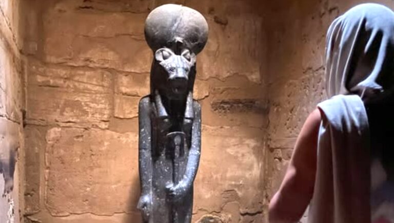 Ancient Sekhmet statues inside the Temple of Ptah at Karnak in Luxor, Egypt, visited during a cultural tour with Nile Cruisen