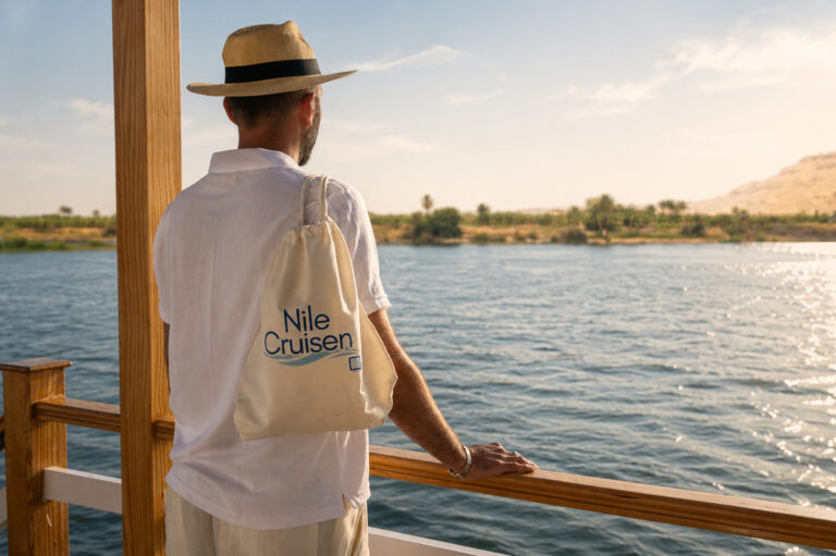 Smiling guest enjoying an unforgettable Egypt tour with Nile Cruisen.