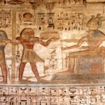 Traditional food and beverages of the ancient Pharaohs are depicted in Egyptian temple art.