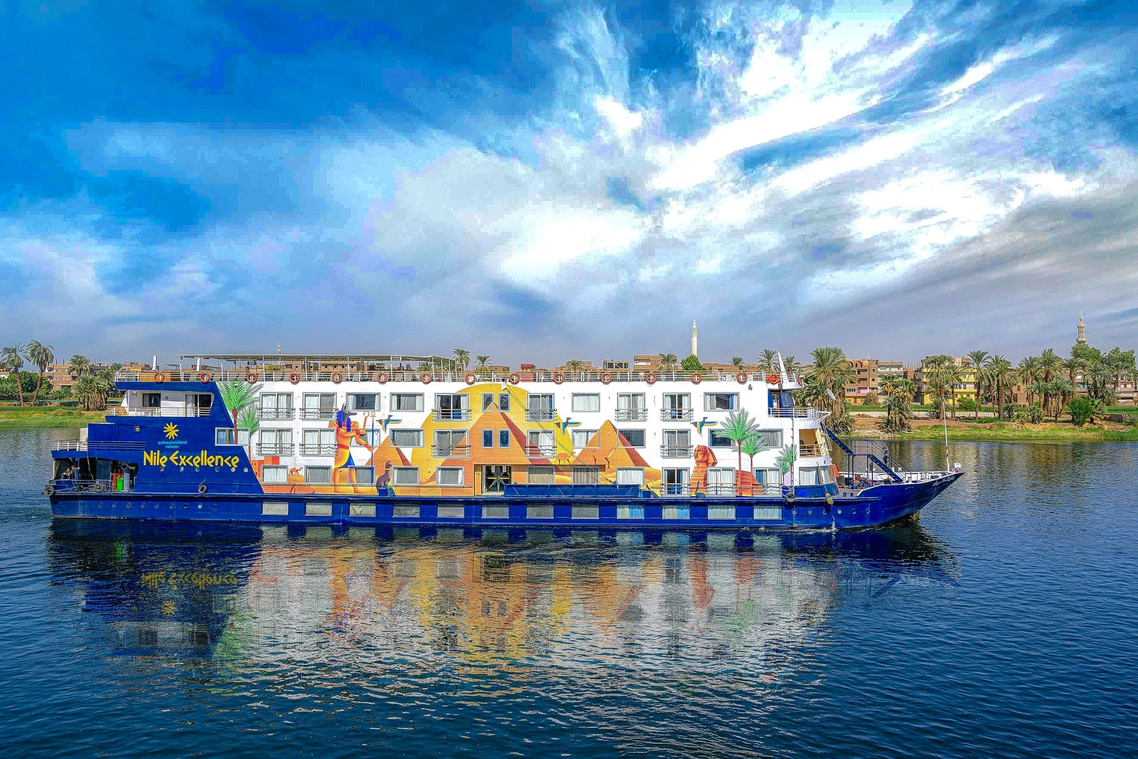 Excellence Nile Cruise sailing on the Nile River between Luxor and Aswan, Egypt