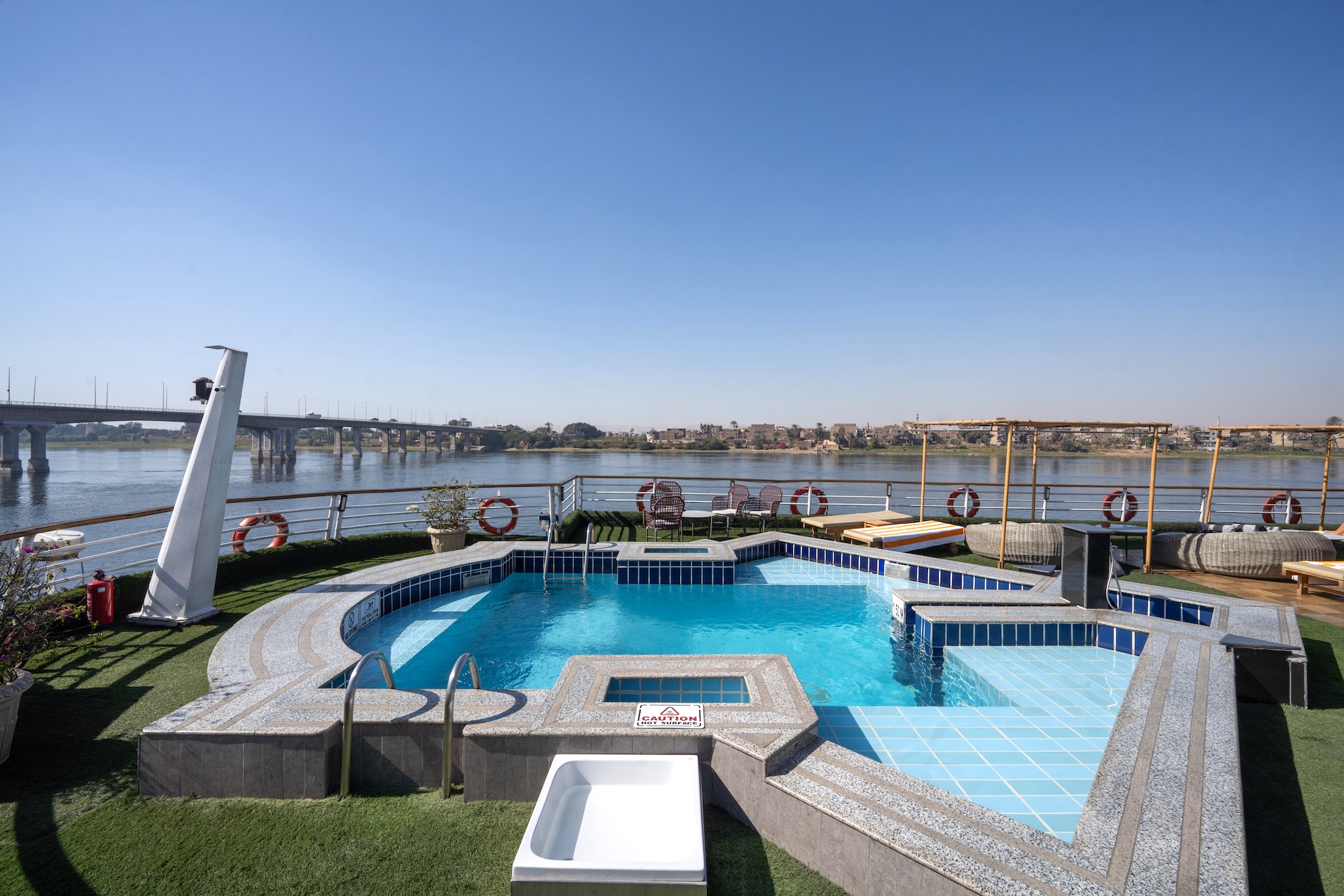 Excellence Nile Cruise swimming pool on the Nile in Egypt